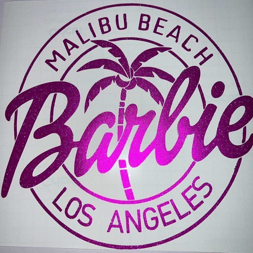 BARBIE Glitter Decal Purple XL 10"x10" Sticker Permanent Vinyl